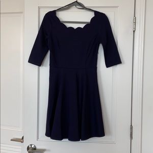 Lulu’s Navy Scallop neck dress